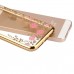 iPhone SE 5 5s - Secret Garden Floral and Butterfly Bling Rhinestone Electroplated Clear Soft TPU Protective Phone Cover Case - Gold and Pink Flower